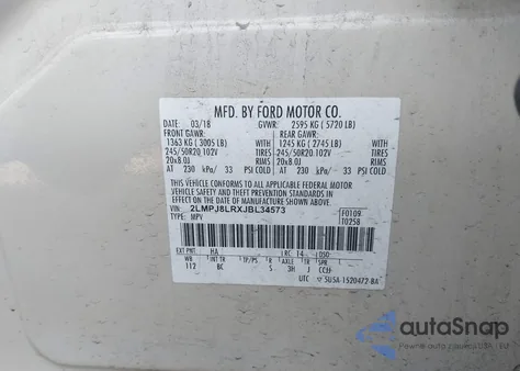 2018 Lincoln Mkx Reserve from USA, damaged, VIN 2LMPJ8LRXJBL34573